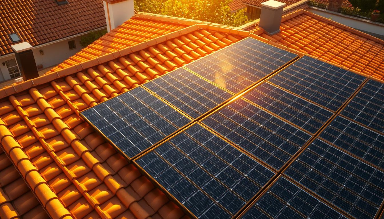 Paneles solares en azotea residencial